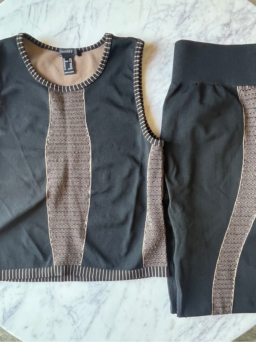 NWOT Forever 21 Black & Taupe Tank and Pants Set - Picture 12 of 12